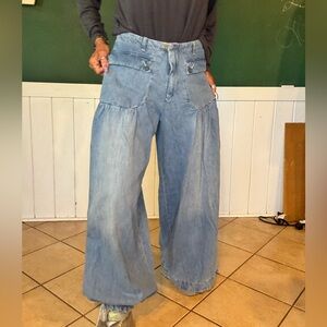 Free People Wide-Leg Denim Jeans